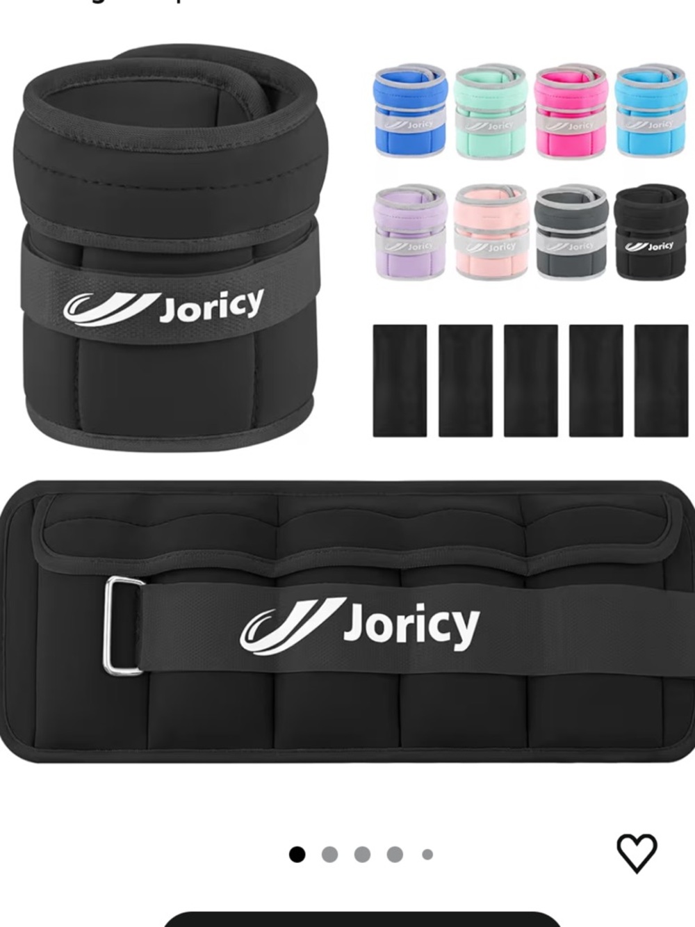 Joricy Adjustable Ankle/Wrist Weights - Black